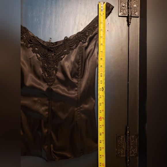 Morbid Threads Black Satin Corset Tank Top - Picture 6 of 7